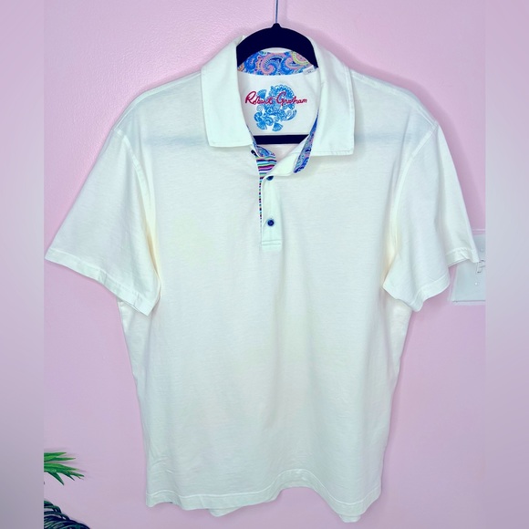 Robert Graham White polo shirt classic fit - Picture 1 of 12